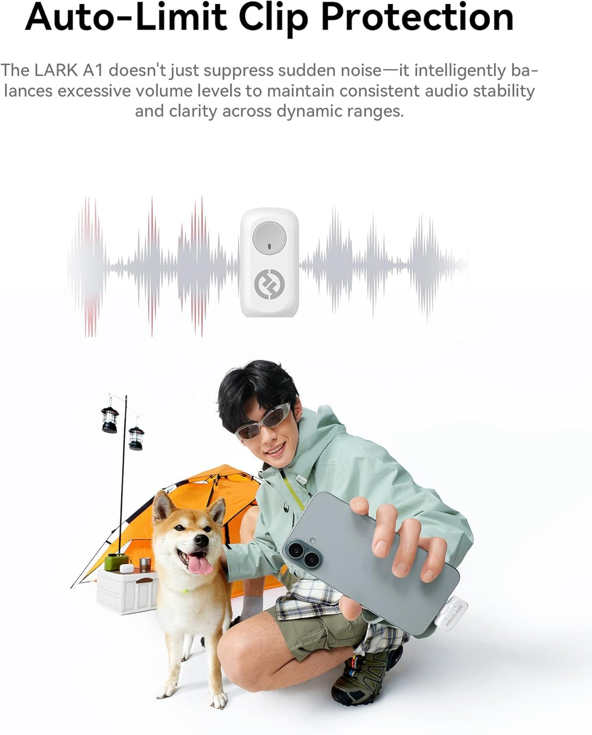 Micrófono inalámbrico Hollyland Lark A1 Mini para iPhone y Android,...