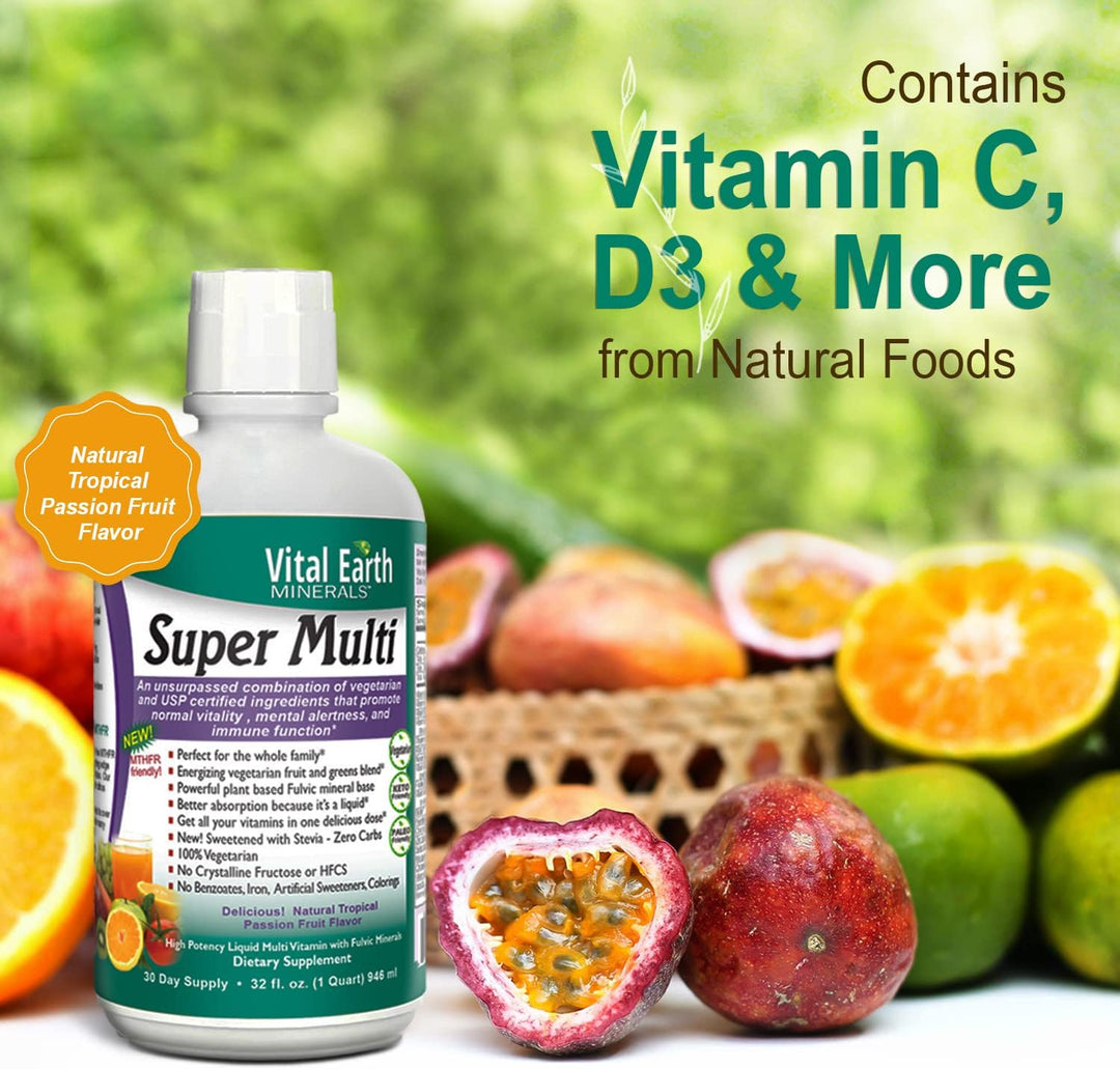 Vital Earth Minerals Super Multi Paquete de 2 multivitaminas líquid...