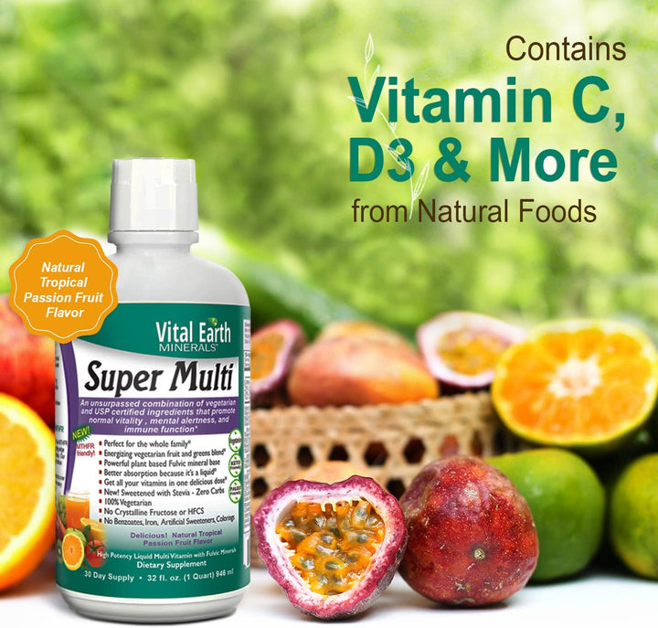 Vital Earth Minerals Super Multi Paquete de 2 multivitaminas líquid...