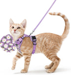 rabbitgoo Cat Harness y Leash Set, Escape Proof Vest, Purr-ple Daisy