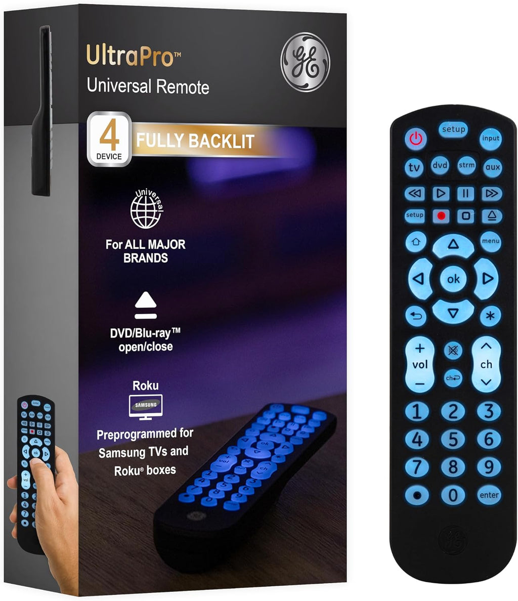 Control remoto universal retroiluminado por GE, funciona para Samsung