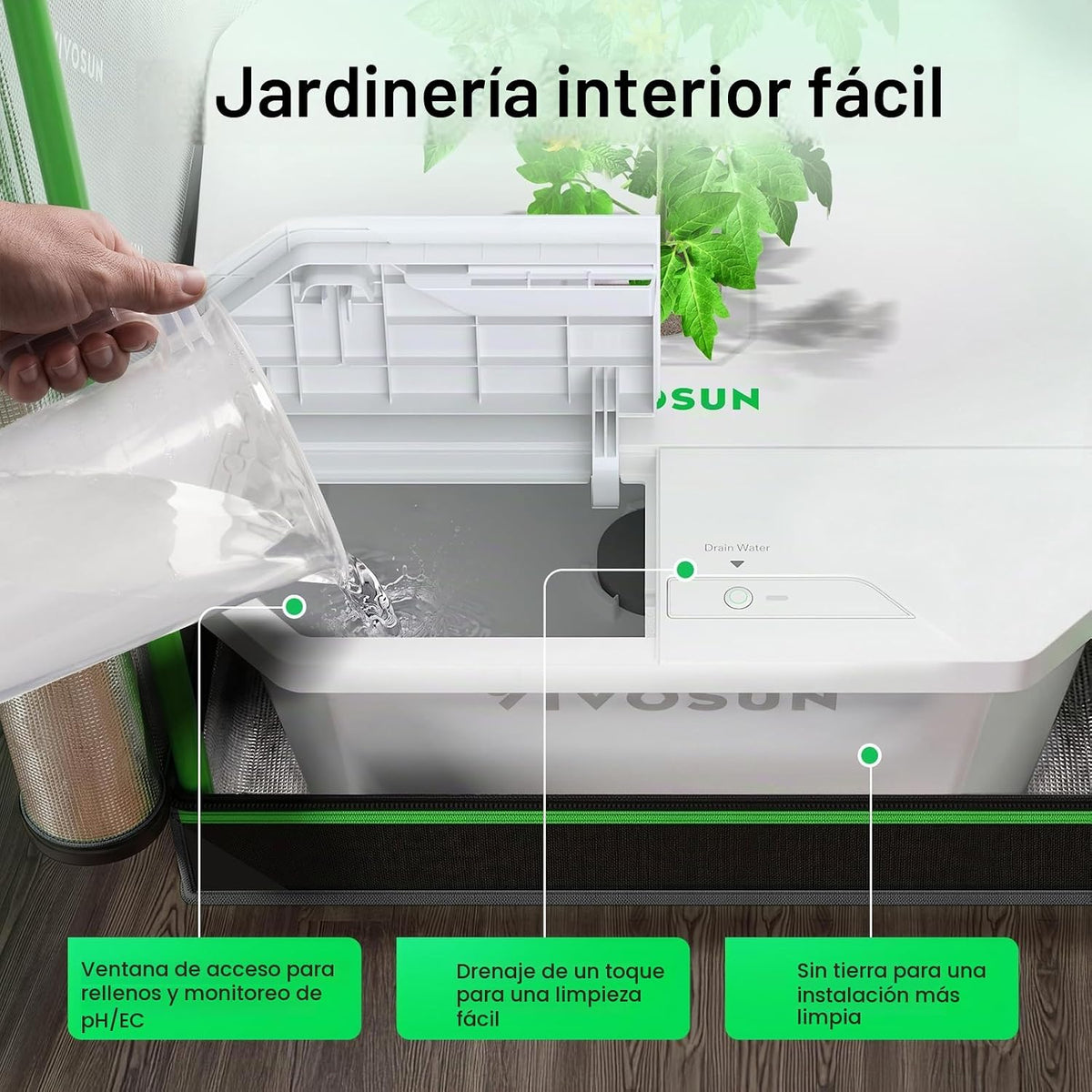 VIVOSUN Kit de sistema hidropónico DWC FlexFeed, kit de cultivo de aguas