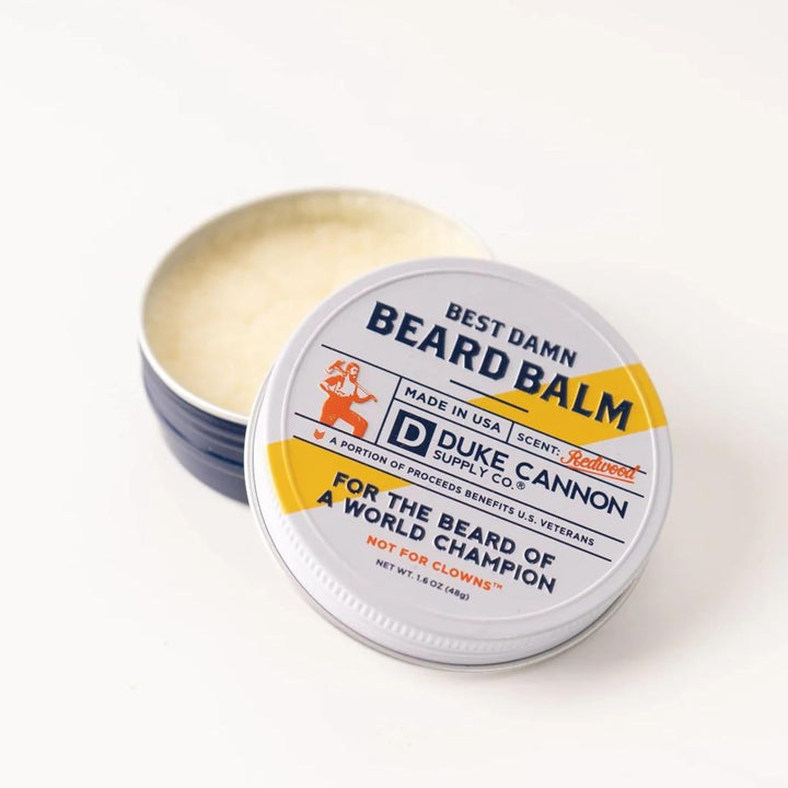 Duke Cannon Best Damn - Bálsamo para barba para hombre, lata premiu...