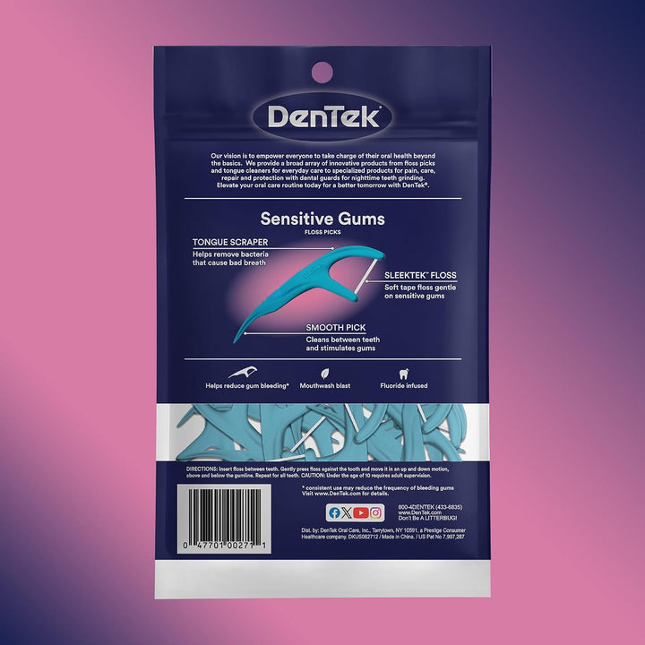 DenTek Comfort Clean - Púas de hilo dental para encías sensibles, c...