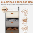 STORAGE MANIAC Cesta de lavandería rodante vertical de 120 litros, clasificador de ropa sucia de 3 secciones con ruedas y 2 frenos, cestas de lavandería de 3 niveles para espacio pequeño, dormitorio