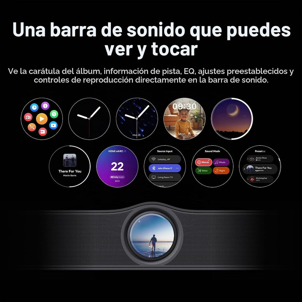 WiiM Bar 3.0.2 Dolby Atmos & DTS Smart Soundbar, pantalla táctil de 2.1