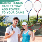 4 raquetas de tenis para adultos recreativas para 4 jugadores, raqueta de tenis ligera de 27 pulgadas con 3 pelotas de tenis para entrenar principiantes con bolsa de transporte