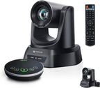 TONGVEO Sistema de cámara de conferencia PTZ de seguimiento automático 4K AI con altavoz Bluetooth y micrófono, zoom óptico 20X, cámara de potencia PoE USB 3.0 HDMI LAN para adoración de la iglesia, reuniones, transmisión