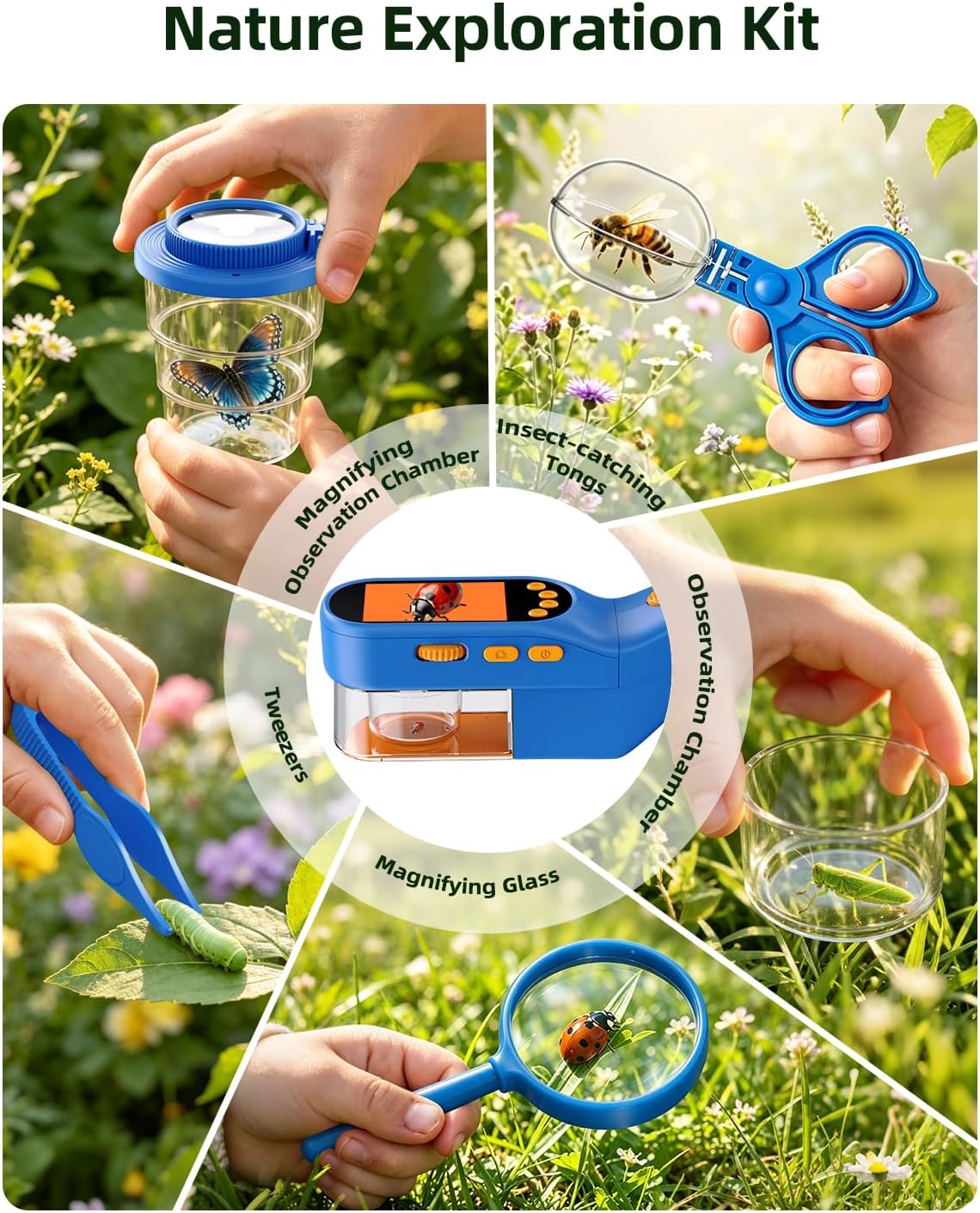 Bug Catcher para niños, kit de ciencia de mano para niños de 4 a 12 años