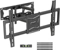 Soporte de pared para TV de movimiento completo para la mayoría de televisores planos/curvos de 37"-86" de hasta 132 libras, soporte giratorio de inclinación con 6 brazos articulados, VESA máximo de 23.622 x 15.748 in, perno de madera máximo de 16
