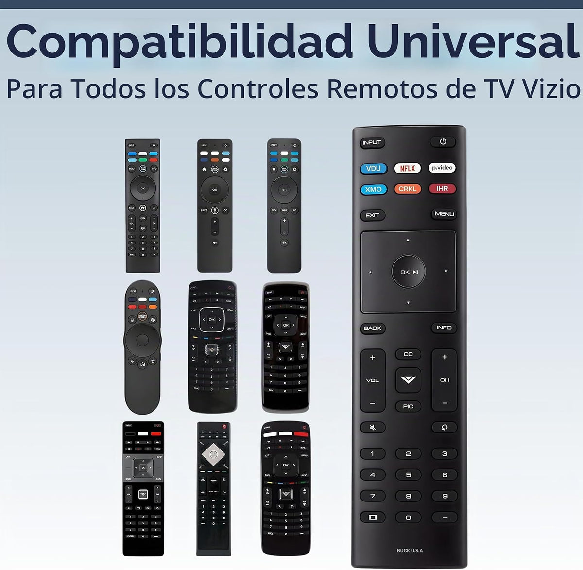 XRT136 - Control remoto de repuesto para televisores Vizio SmartCast, fácil configuración, infrarrojos, teclas de acceso directo, control remoto universal, compatible con D, E, M, P