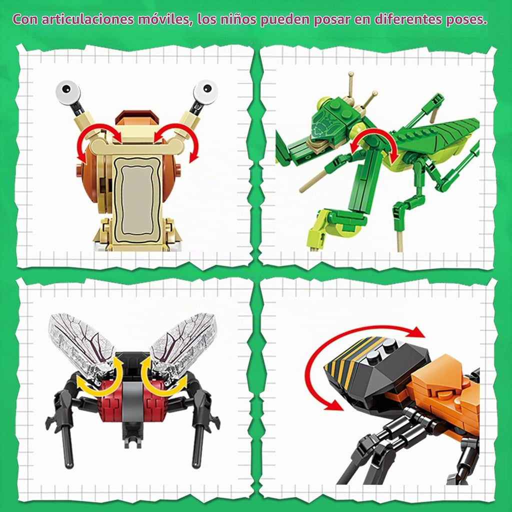 KAZI - Juego de juguetes de construcción de insectos, bloques de