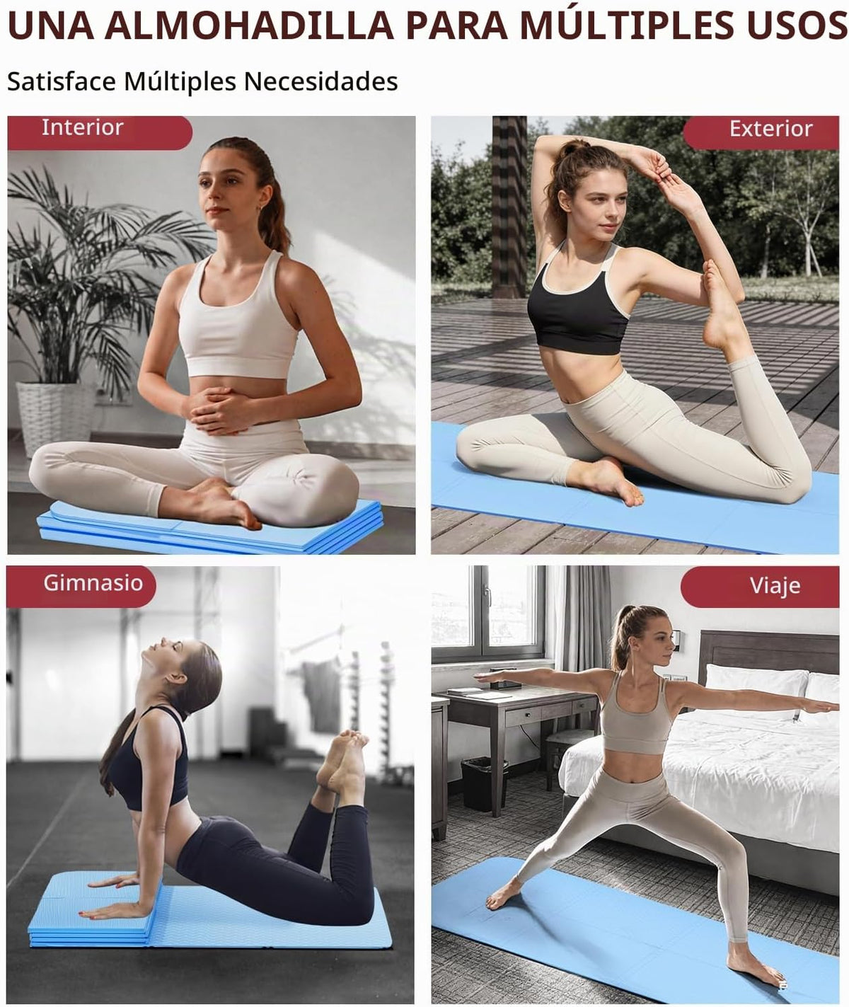 HAPBEAR Esterilla de yoga plegable de 72 x 24 x 0.24 pulgadas (0.236 in