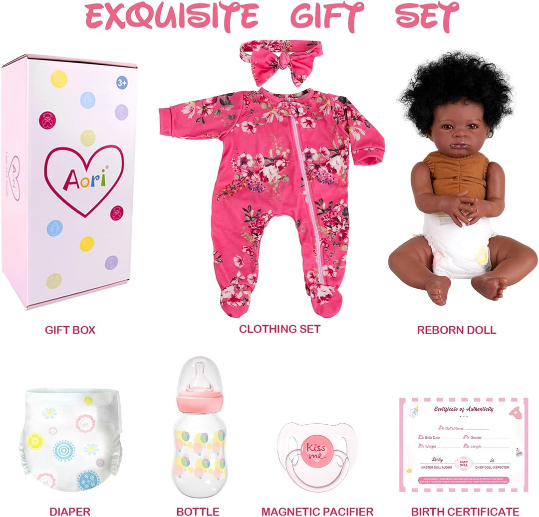 Aori Reborn Baby Dolls Black Girl - Muñeca recién nacida realista a...