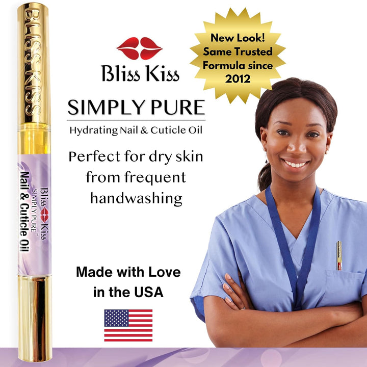 Bliss Kiss | 4 Lavanda Vainilla | Lápiz de cutícula de aceite con v...