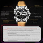 OLEVS Relojes para Hombre Moda Fecha Regalo Cronógrafo Reloj para Hombre Gran Negocio Digital Calendario Resistente al Agua Reloj de Muñeca para Hombre