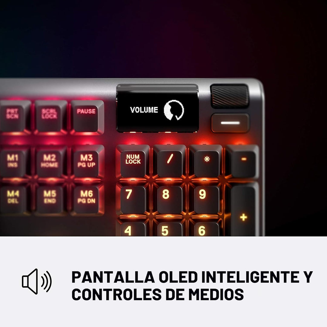 SteelSeries Apex 5 Teclado mecánico híbrido para juegos, iluminació...