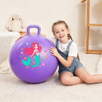 Bola de tolva para niños, bola inflable de 18 pulgadas con asa, sirena morada, juguetes para niñas en interiores y exteriores, juego de acitve con bomba, regalos de cumpleaños para niños de 3