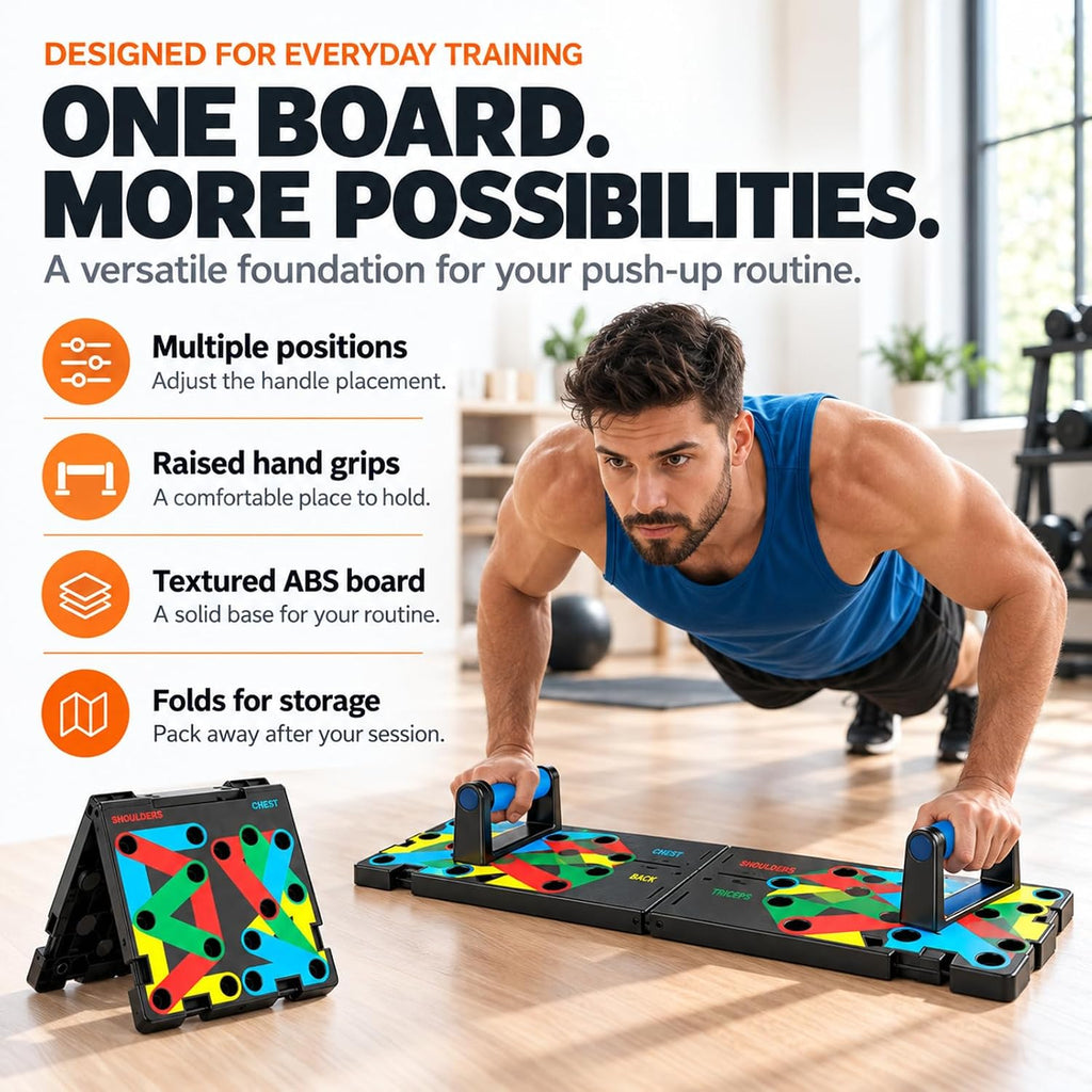 Tabla de Flexiones, Tabla de Flexiones Plegable para Hombre, Barra de Flexiones Portátil 30 en 1