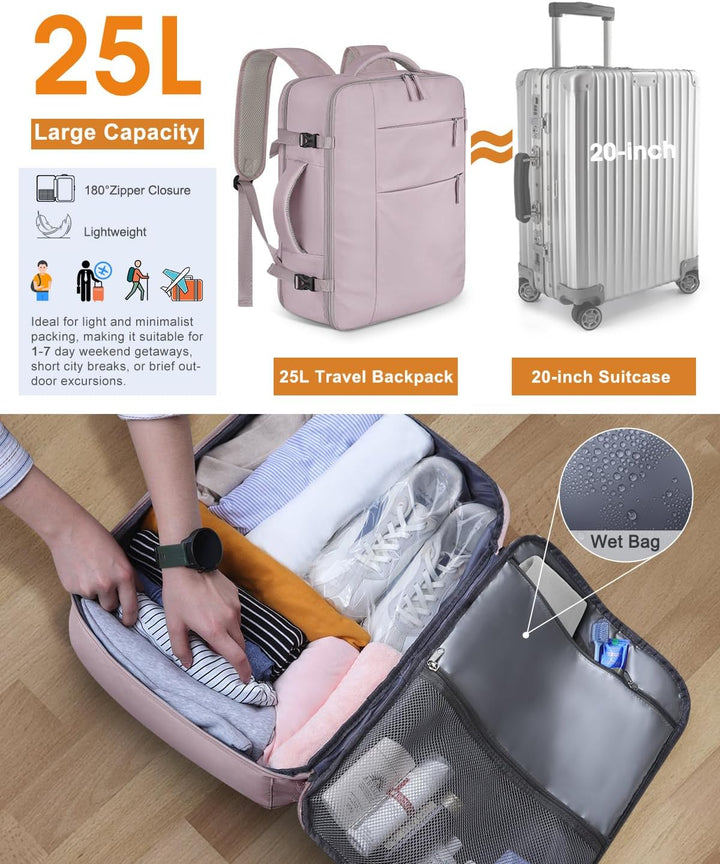 Mochila de viaje Capoolo para mujeres y hombres, mochila impermeabl...