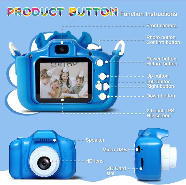 Cámara para niños con tarjeta SD de 32 GB \u2013 Cámara de video di...