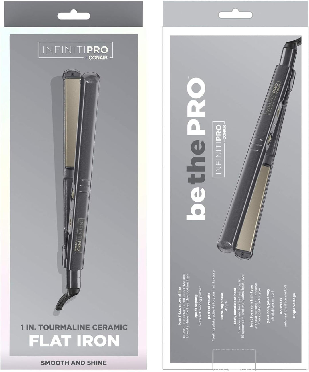 INFINITIPRO BY CONAIR Plancha plana de cerámica turmalina, 1 pulgad...