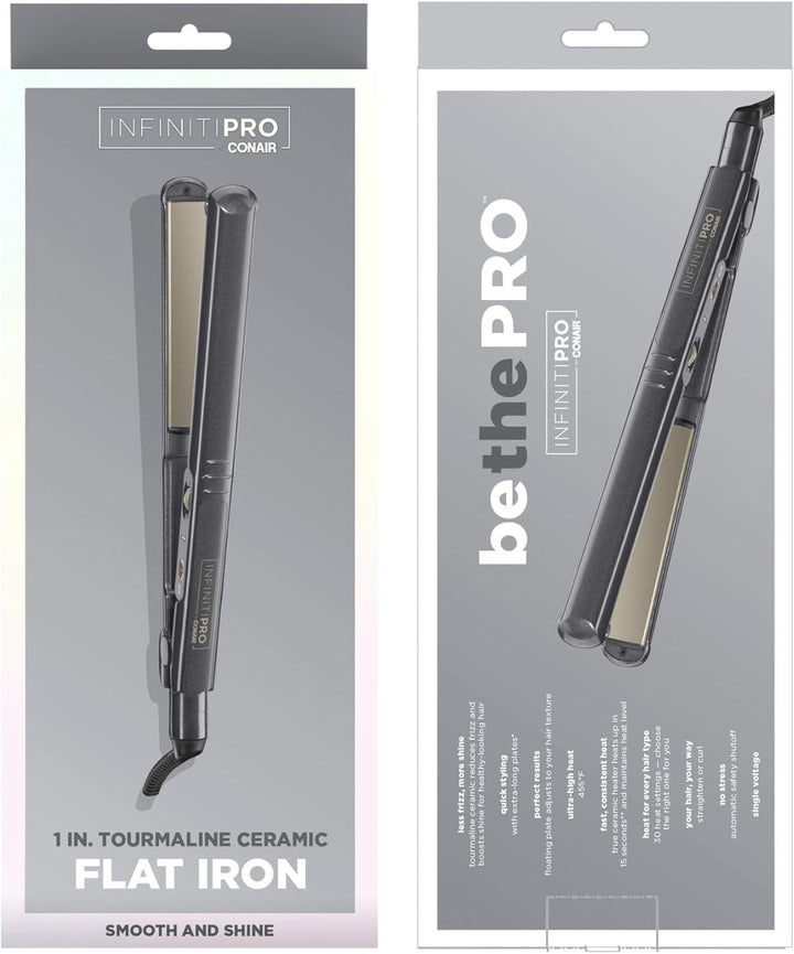 INFINITIPRO BY CONAIR Plancha plana de cerámica turmalina, 1 pulgad...