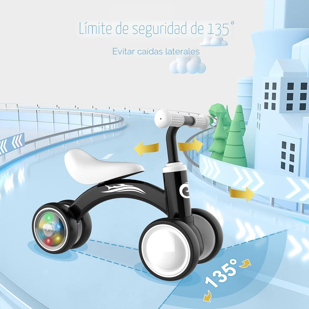 Bicicleta de equilibrio para bebés con iluminación colorida, juguet...