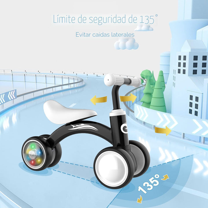 Bicicleta de equilibrio para bebés con iluminación colorida, juguet...