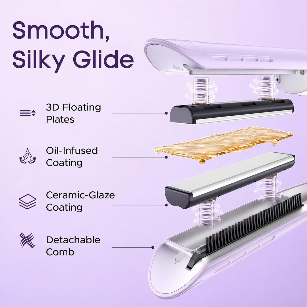 DANJU Plancha de vapor para el cabello, plancha plana de niebla frí...