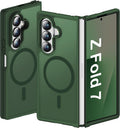 ORETECH Magnético para Samsung Galaxy Z Fold 7 Funda, Protector Translúcido Antideslizante PC Rígido Amortiguador para Samsung Z Fold 7 - Verde