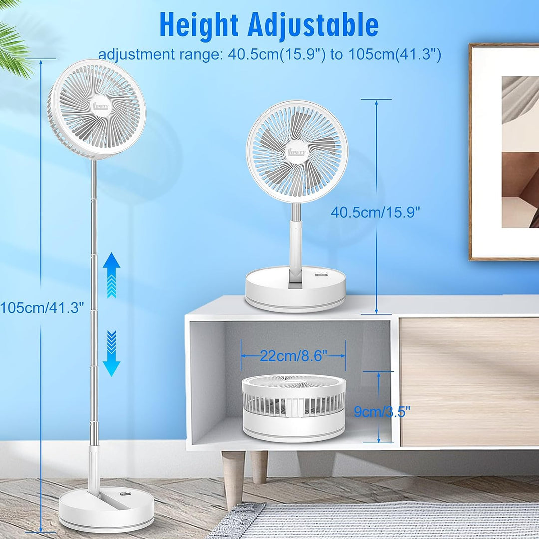 Ventilador oscilante recargable plegable portátil - 8.6" 8000mah ve...