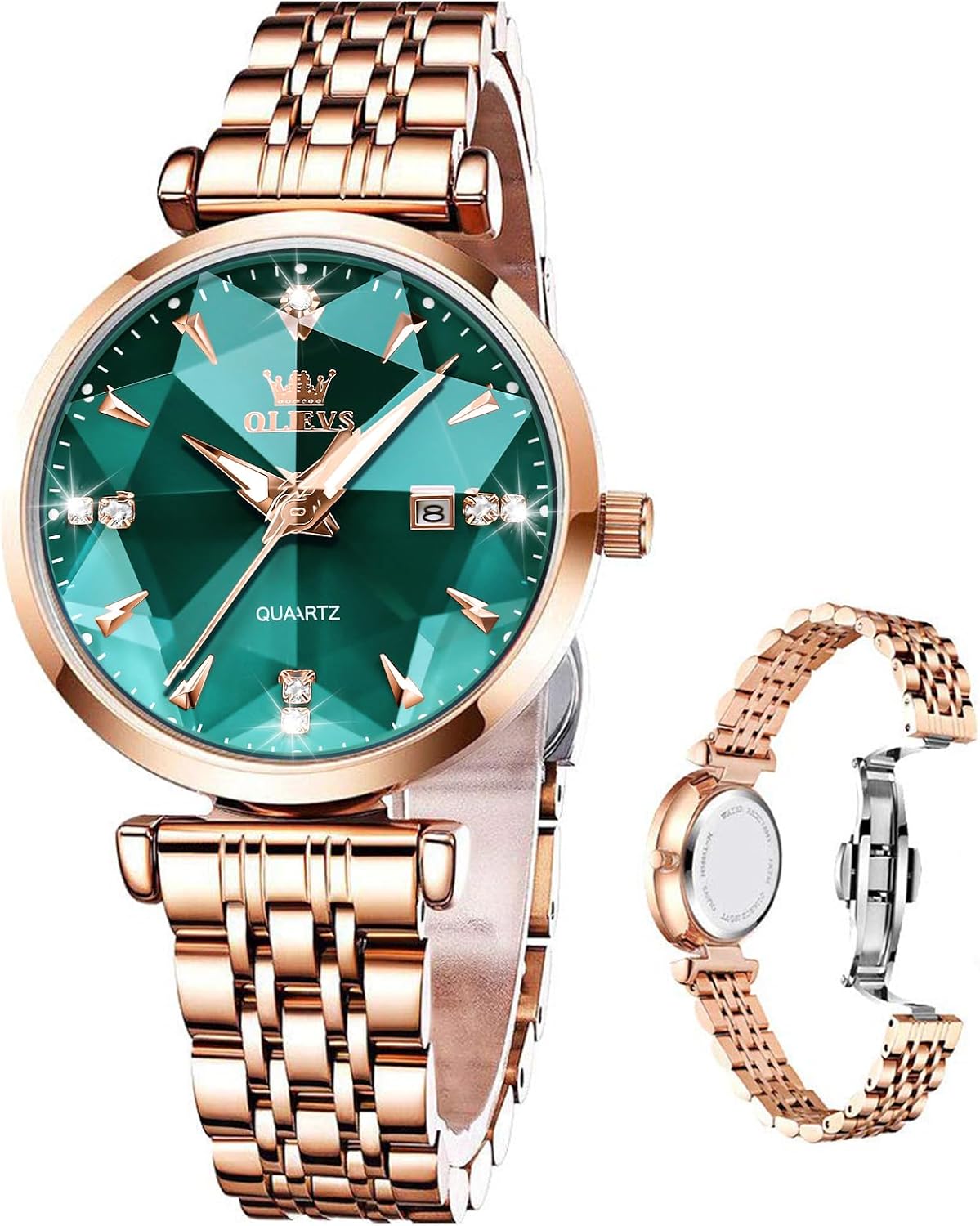 OLEVS Mujer Relojes Lujo Reloj de Dama Oro Rosa Resistente al Agua