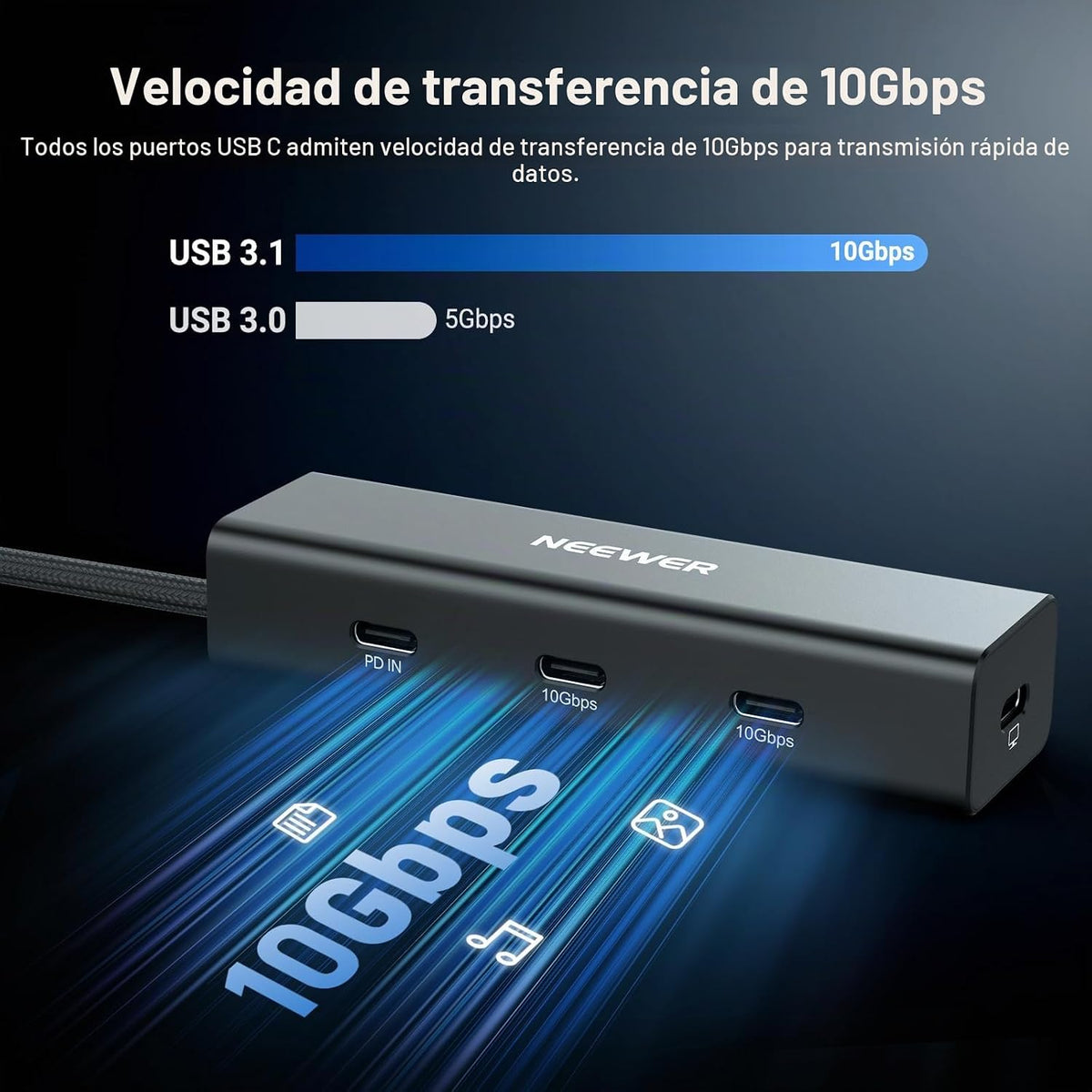NEEWER, PS030E, hub USB 3.1