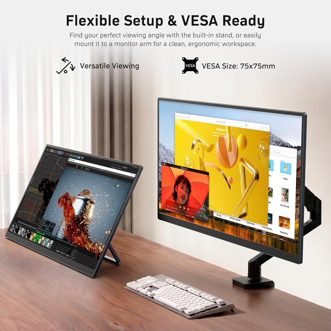 MNN Monitor portátil para juegos de 23.8" 100Hz FHD IPS USB-C H...