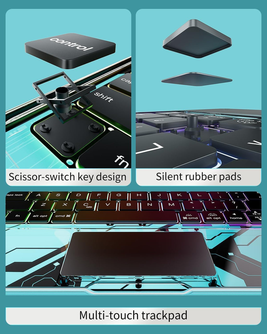 Funda de teclado Bluetooth de rotación de 360° para iPad Pro de 13 pulgadas