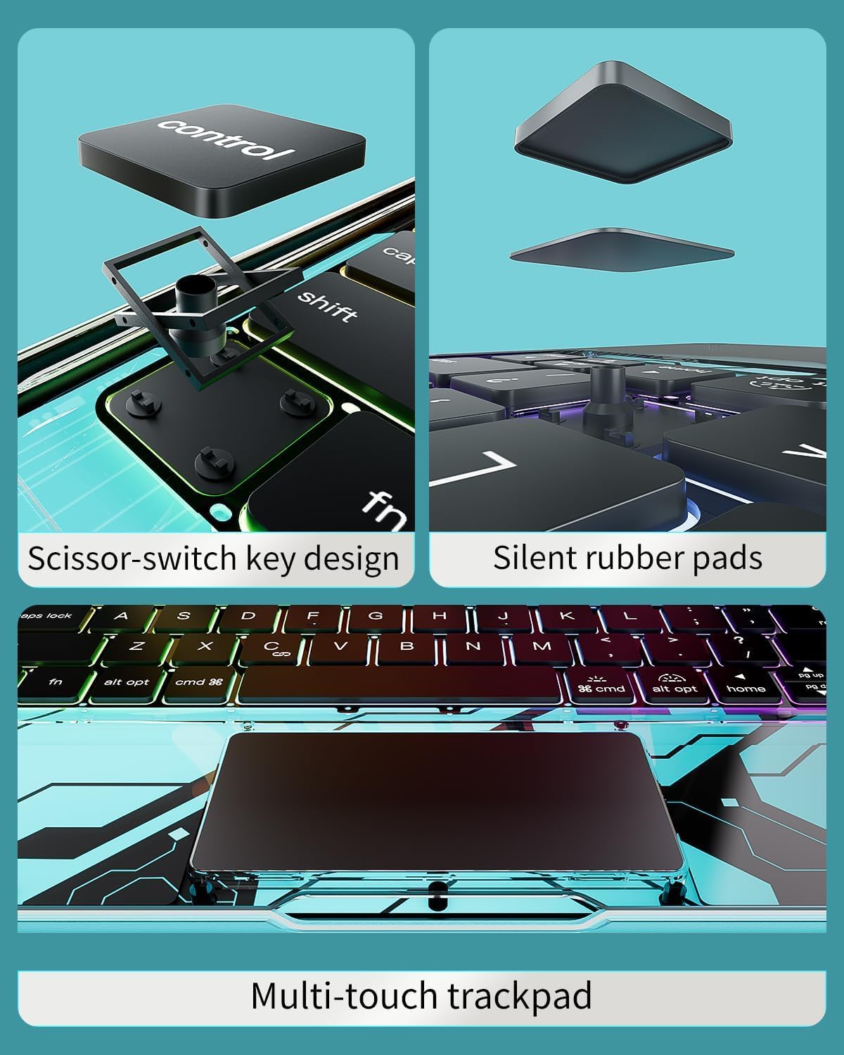 Funda de teclado Bluetooth de rotación de 360° para iPad Pro de 13 pulgadas