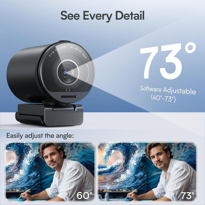 EMEET Cámara web SmartCam S800-4K para transmisión, sensor Sony de...