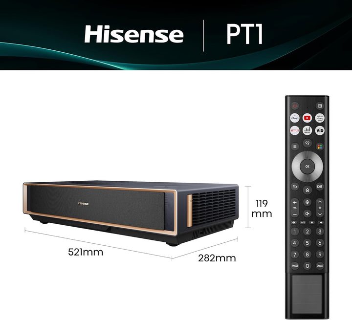 Hisense PT1 Proyector láser triple de distancia ultracorta, UHD 4K,...