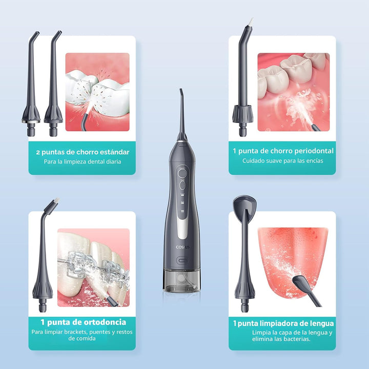 COSLUS Hilo Dental de Agua: Irrigador Oral Portátil Inalámbrico 300...