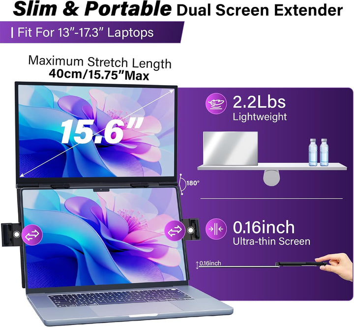 Extensor de pantalla para laptop de 15.6 pulgadas, monitor dual por...