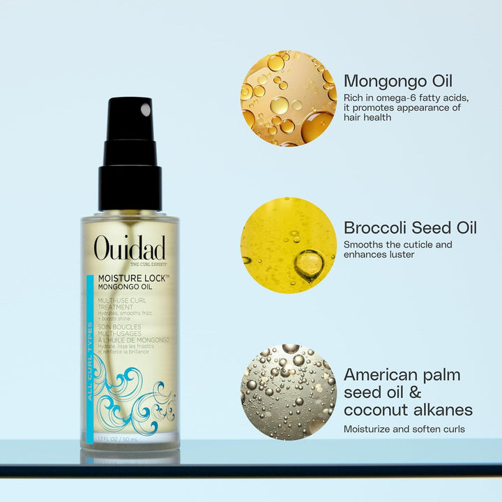 OUIDAD Mongongo Oil Tratamiento multiusos para rizos, 1.7 onzas líq...