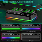 DINOSTRIKE Paquete de 4 baterías de 6200 mWh compatibles con estación de carga del controlador Xbox One/Series S/X. Cable USB C extendido: batería recargable para Xbox