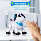 yiman Robot de juguete para perros con control remoto, robot inteligente programable para niños de 3 años en adelante, baile y sonido interactivos, juguetes de acrobacias RC con ojos LED, juguete electrónico para mascotas para niños y niñas (rosa)