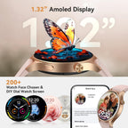 Aeac - Reloj inteligente para mujer, monitor de actividad de pantalla ultra transparente AMOLED con monitor de frecuencia cardíaca, sueño/SpO2, reloj inteligente para iPhone/Samsung/Android