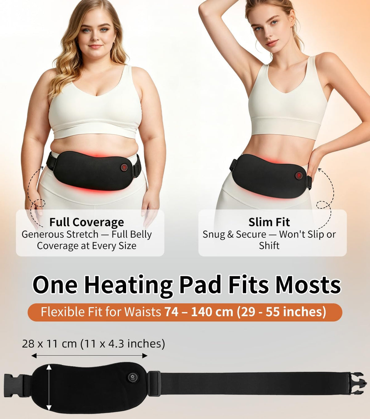 Almohadilla térmica portátil inalámbrica para calambres, almohadilla térmica menstrual, batería recargable eléctrica incluida, 5000 mAh para control de calor de uso prolongado