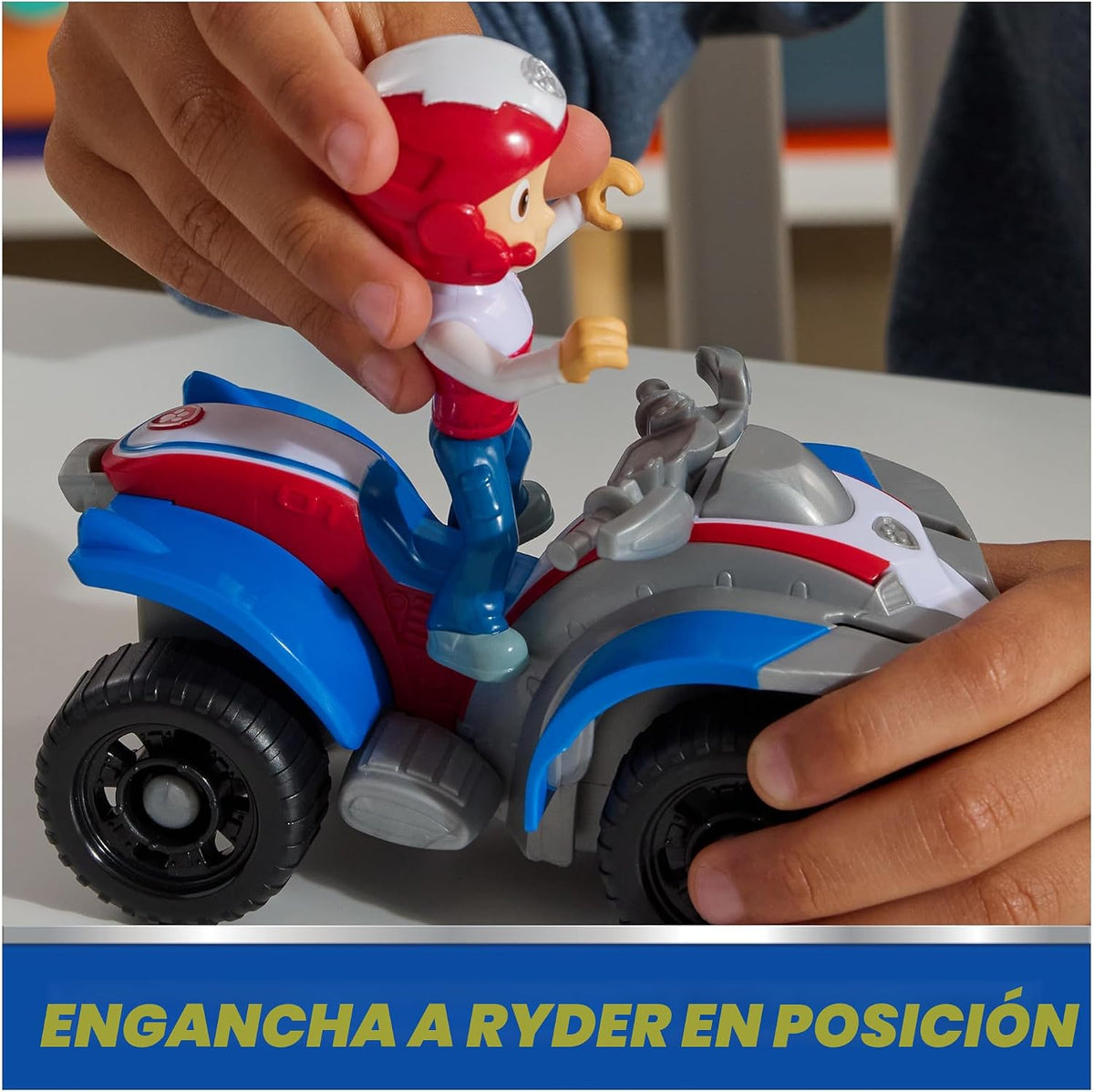 Paw Patrol, Ryder's ATV vehículo de juguete con figura de acción coleccionable, juguetes para niños y niñas de 3 años en adelante