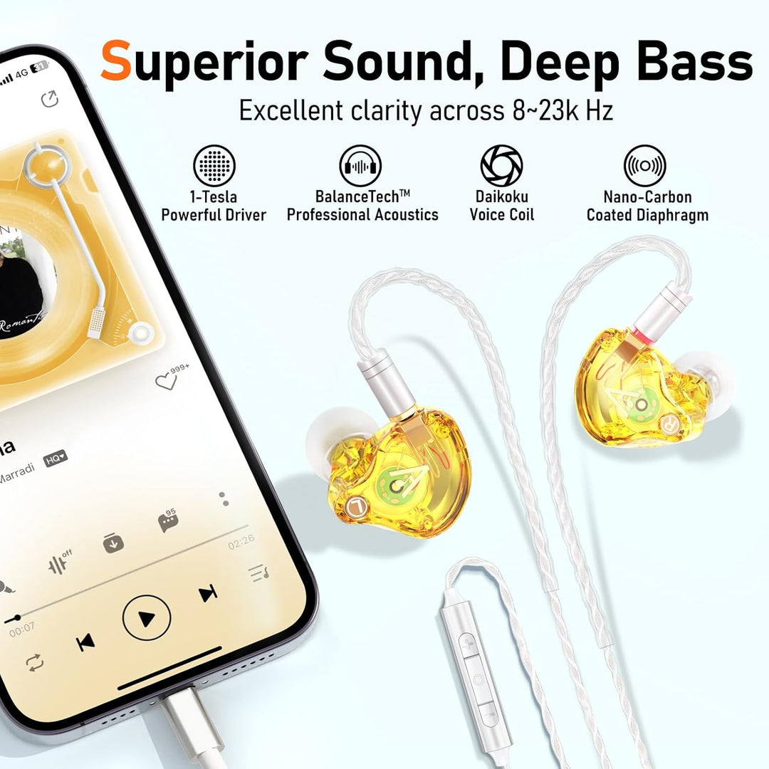 Vibes - Auriculares con cable de 6.8 fl oz, auriculares de alta fid...