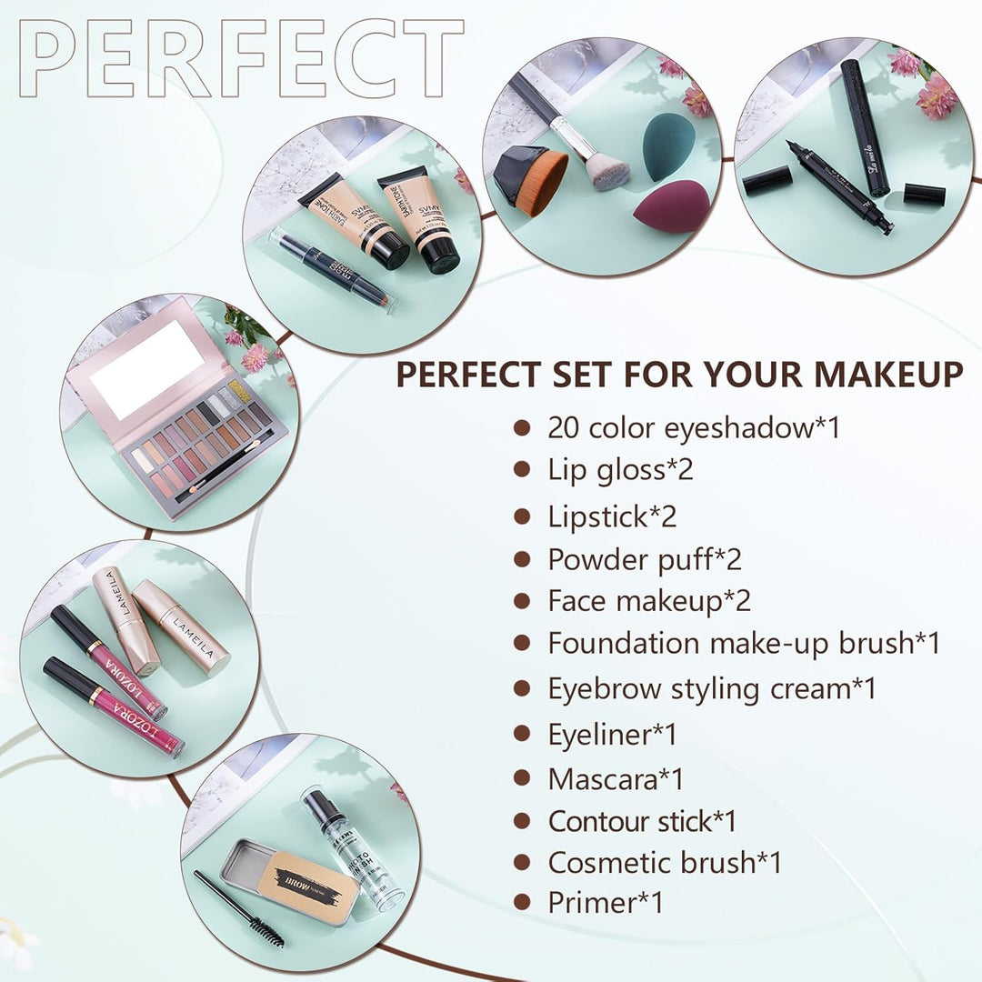 venshun Kit de maquillaje para mujeres, kit completo de maquillaje...