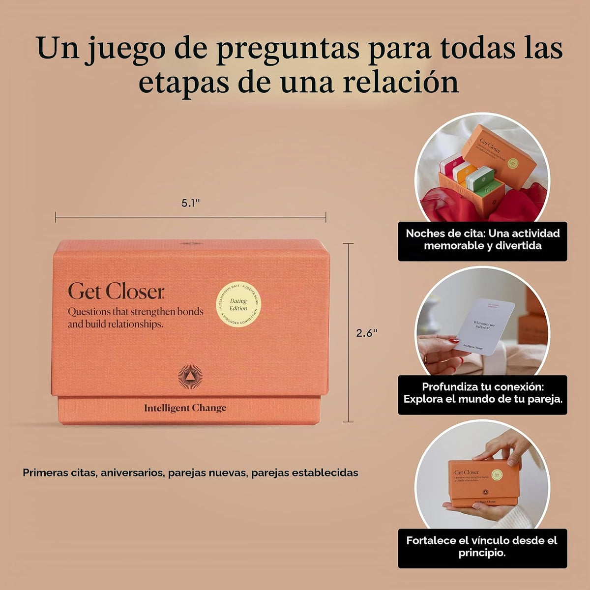 Intelligent Change Edición de citas para acercarse más Juego de cartas con iniciadores de conversación - Juegos de preguntas y respuestas - Divertido juego de cartas para parejas en citas, actividad